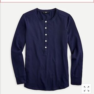 J. Crew Henley in Dreamy Cotton Navy Small